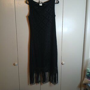 Sassy Large Black Flapper Style Evening Dress (0793G4)